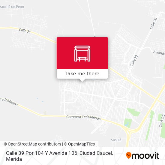 Calle 39 Por 104 Y Avenida 106, Ciudad Caucel map