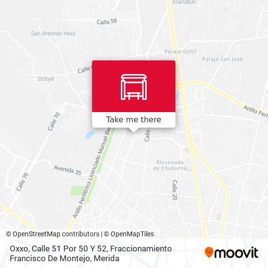 Mapa de Oxxo, Calle 51 Por 50 Y 52, Fraccionamiento Francisco De Montejo