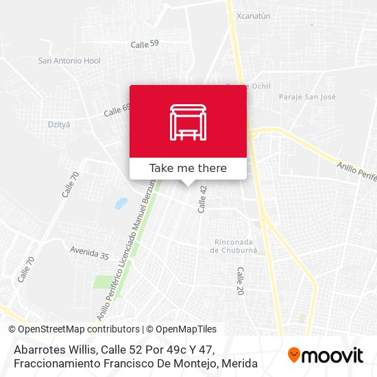 Abarrotes Willis, Calle 52 Por 49c Y 47, Fraccionamiento Francisco De Montejo map