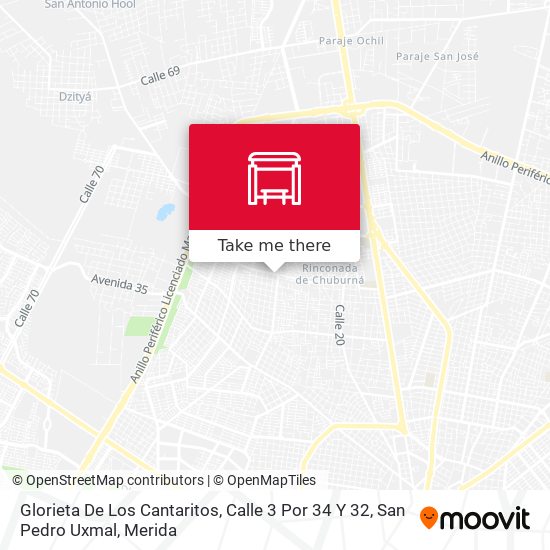 Glorieta De Los Cantaritos, Calle 3 Por 34 Y 32, San Pedro Uxmal map