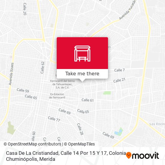 Mapa de Casa De La Cristiandad, Calle 14 Por 15 Y 17, Colonia Chuminópolis
