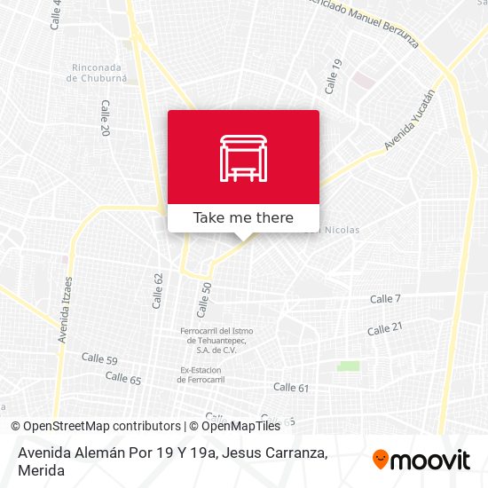 Avenida Alemán Por 19 Y 19a, Jesus Carranza map