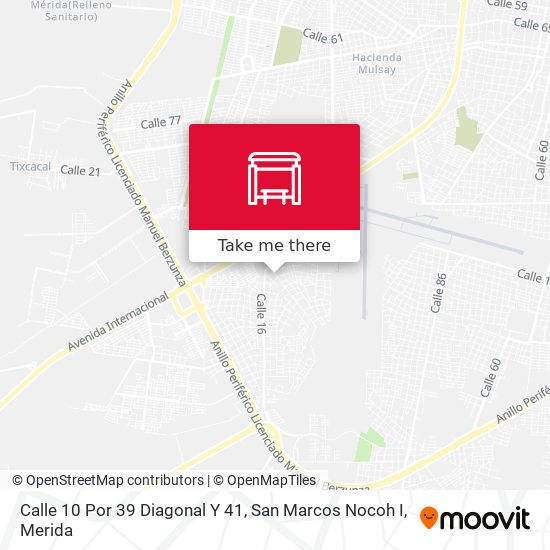 Calle 10 Por 39 Diagonal Y 41, San Marcos Nocoh I map