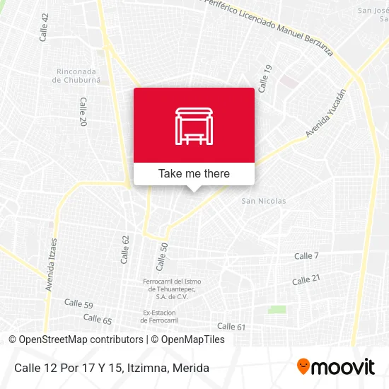Mapa de Calle 12 Por 17 Y 15, Itzimna