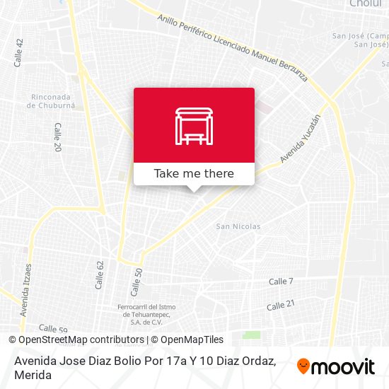 Avenida Jose Diaz Bolio Por 17a Y 10 Diaz Ordaz map