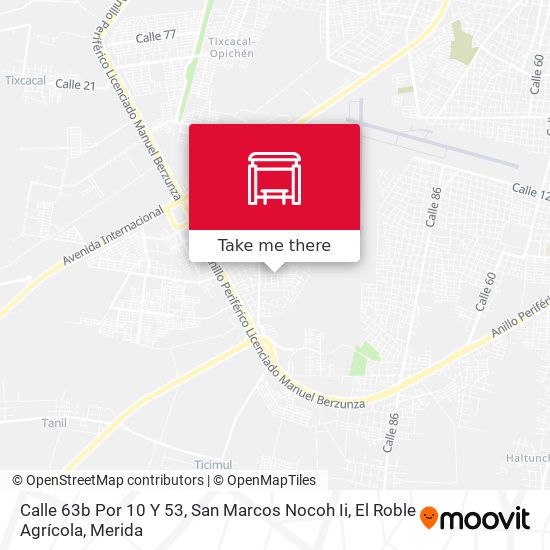 Calle 63b Por 10 Y 53, San Marcos Nocoh Ii, El Roble Agrícola map