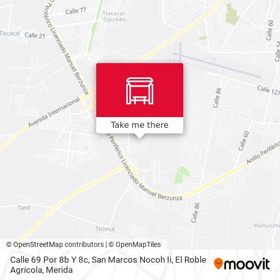 Calle 69 Por 8b Y 8c, San Marcos Nocoh Ii, El Roble Agrícola map