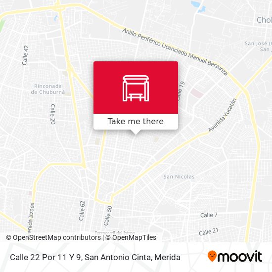 Calle 22 Por 11 Y 9, San Antonio Cinta map