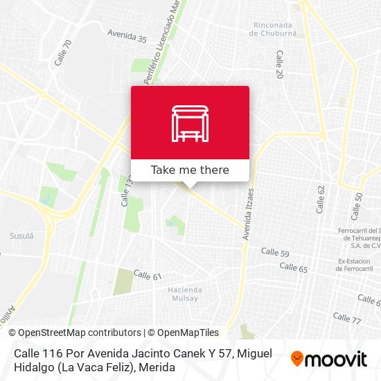 Calle 116 Por Avenida Jacinto Canek Y 57, Miguel Hidalgo (La Vaca Feliz) map