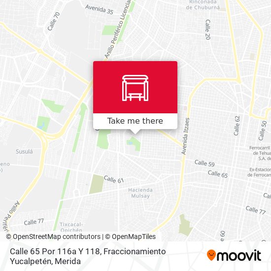 Mapa de Calle 65 Por 116a Y 118, Fraccionamiento Yucalpetén