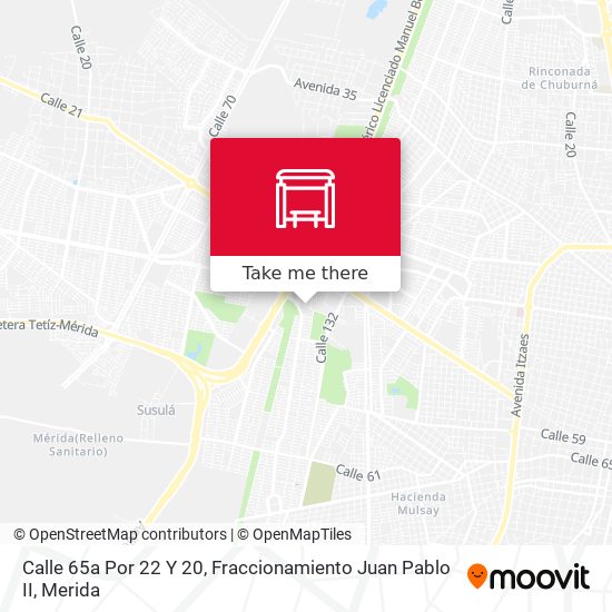 Calle 65a Por 22 Y 20, Fraccionamiento Juan Pablo II map