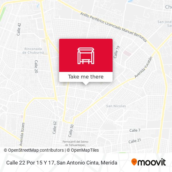 Calle 22 Por 15 Y 17, San Antonio Cinta map