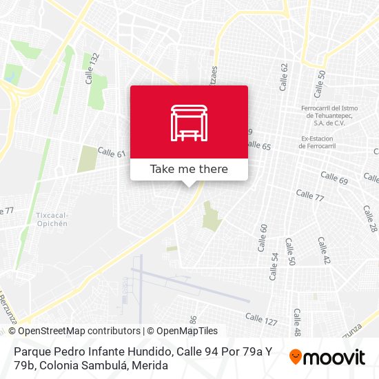 Parque Pedro Infante Hundido, Calle 94 Por 79a Y 79b, Colonia Sambulá map