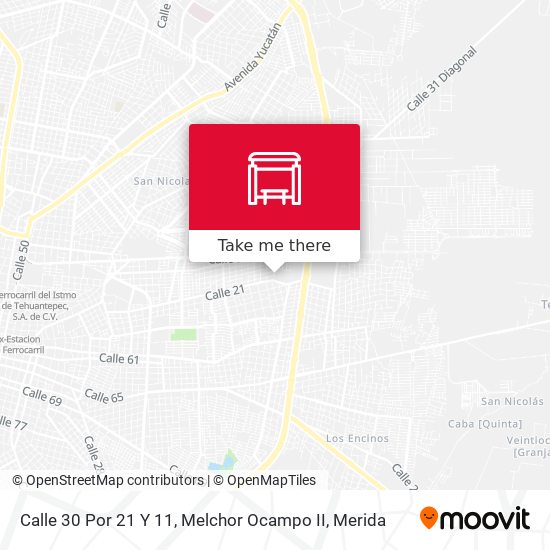 Mapa de Calle 30 Por 21 Y 11, Melchor Ocampo II