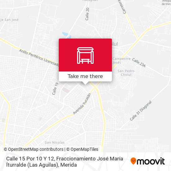 Calle 15 Por 10 Y 12, Fraccionamiento José María Íturralde (Las Aguilas) map