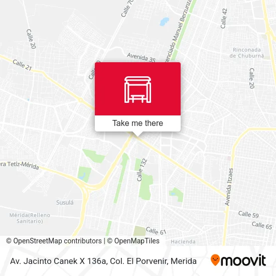 Mapa de Av. Jacinto Canek X 136a, Col. El Porvenir