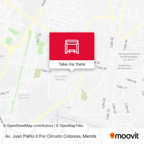 Av. Juan Pablo II Por Circuito Colonias map
