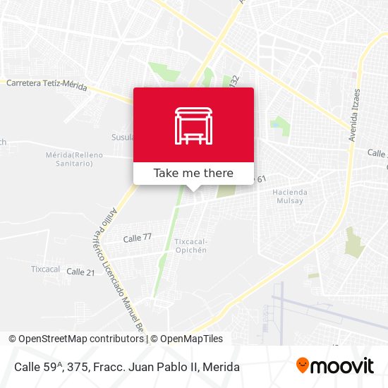 Mapa de Calle 59ᴬ, 375, Fracc. Juan Pablo II