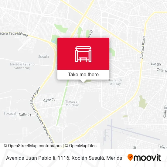 Mapa de Avenida Juan Pablo Ii, 1116, Xoclán Susulá