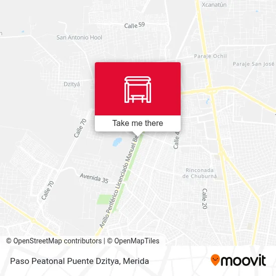 Paso Peatonal Puente Dzitya map