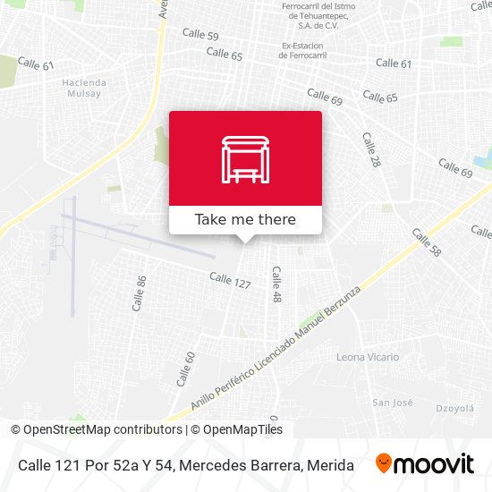 Calle 121 Por 52a Y 54, Mercedes Barrera map