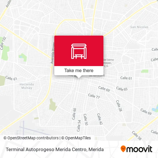 Mapa de Terminal Autoprogeso Merida Centro