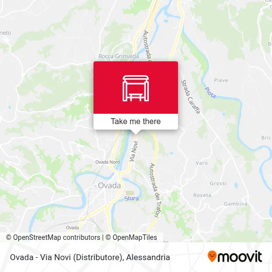 Ovada - Via Novi (Distributore) map