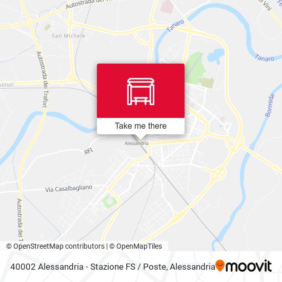 40002 Alessandria - Stazione FS / Poste map