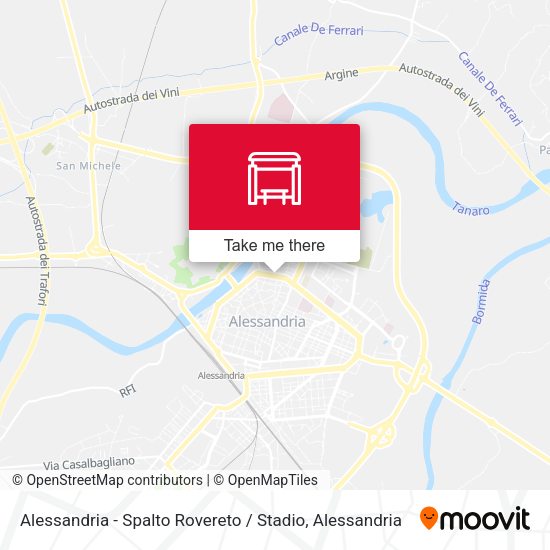 Alessandria - Spalto Rovereto / Stadio map
