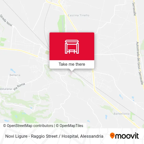 Novi Ligure - Raggio Street / Hospital map