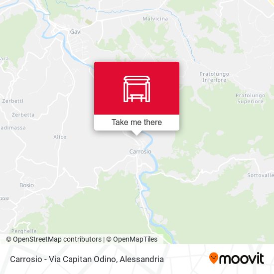 Carrosio - Via Capitan Odino map