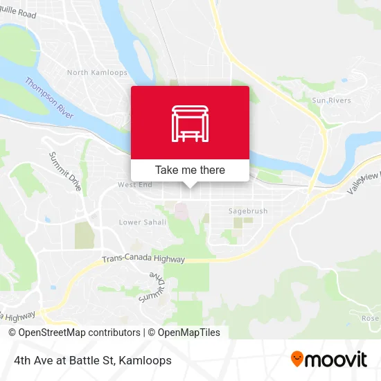 4th Ave at Battle St map