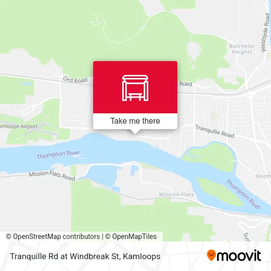 Tranquille Rd at Windbreak St map