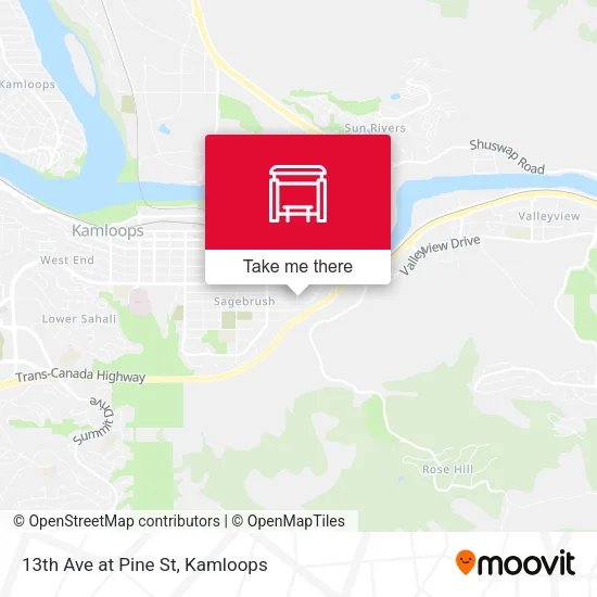 13th Ave at Pine St map