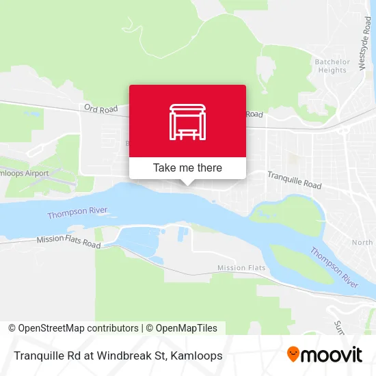 Tranquille Rd at Windbreak St map