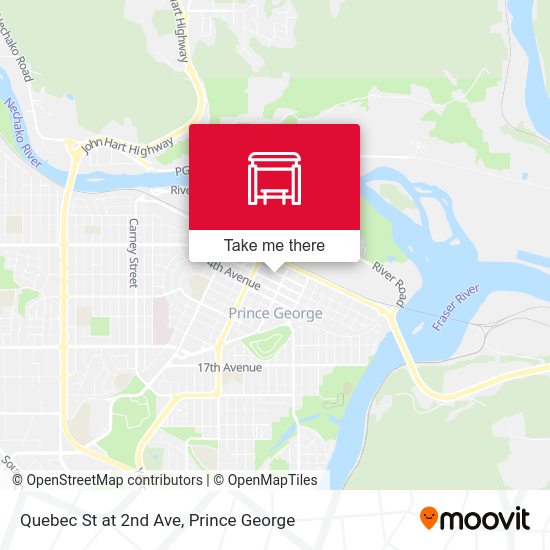 Quebec St at 2nd Ave map