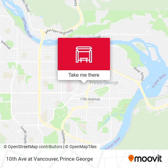 10th Ave at Vancouver map