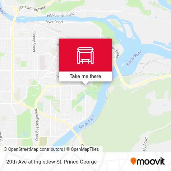 20th Ave at Ingledew St map