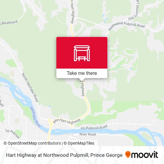 Hart Highway at Northwood Pulpmill map