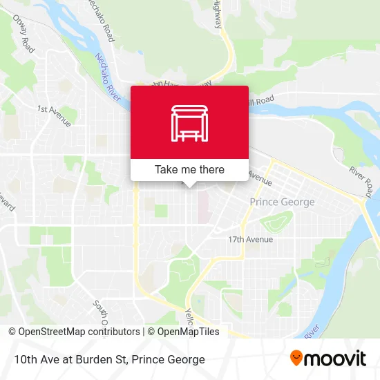 10th Ave at Burden St map