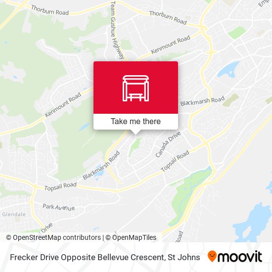 Frecker Drive Opposite Bellevue Crescent map