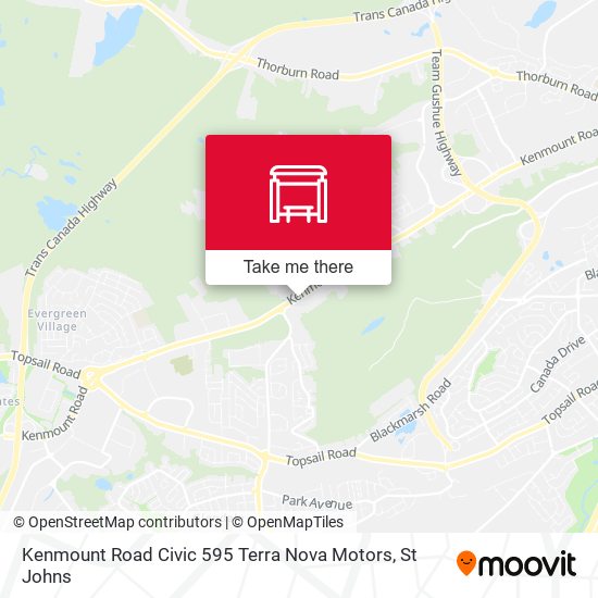 Kenmount Road Civic 595 Terra Nova Motors map