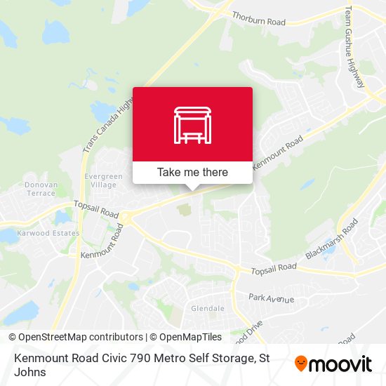 Kenmount Road Civic 790 Metro Self Storage map