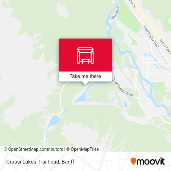 Grassi Lakes Trailhead map