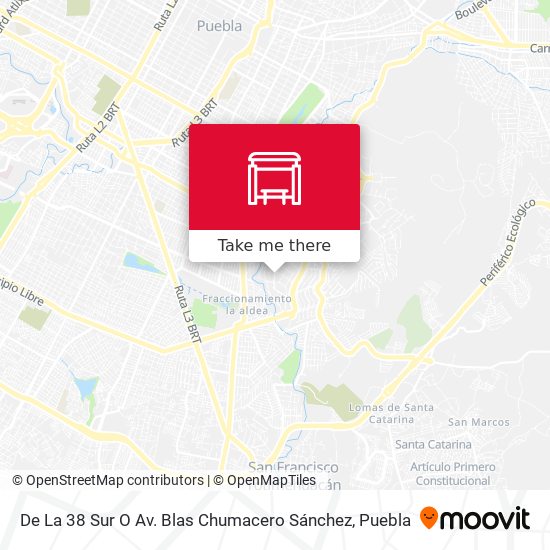 De La 38 Sur O Av. Blas Chumacero Sánchez map