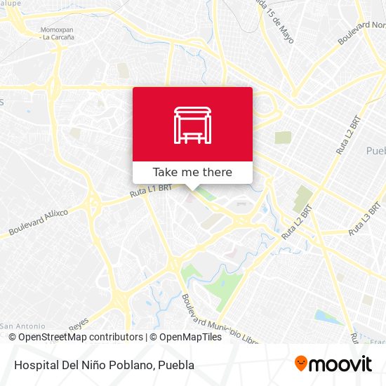 Hospital Del Niño Poblano map