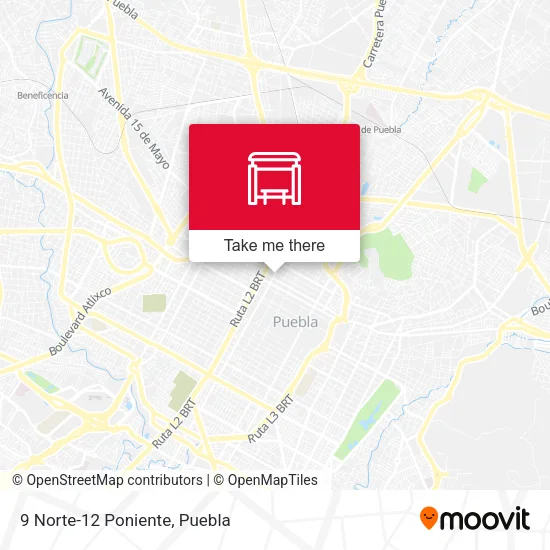 9 Norte-12 Poniente map