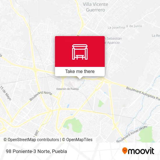 98 Poniente-3 Norte map