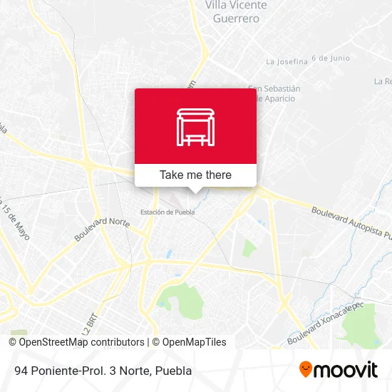 94 Poniente-Prol. 3 Norte map