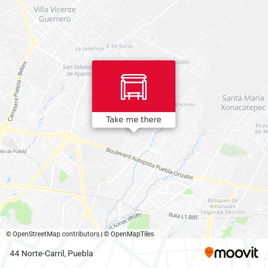 Mapa de 44 Norte-Carril